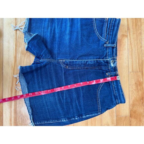 Vintage Jean Shorts, Brittania Cutoffs Medium Dark Wash, W27", USA 80s 90s Denim - Picture 8 of 9